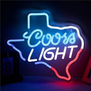 Coors LIGHT Beer Texas LED Neon Sign Wall Decor Man Cave Restaurant Bar NEW